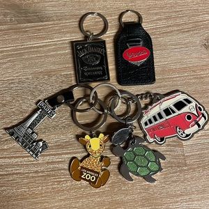 Key ring selection including Vespa and Jack Daniels designs